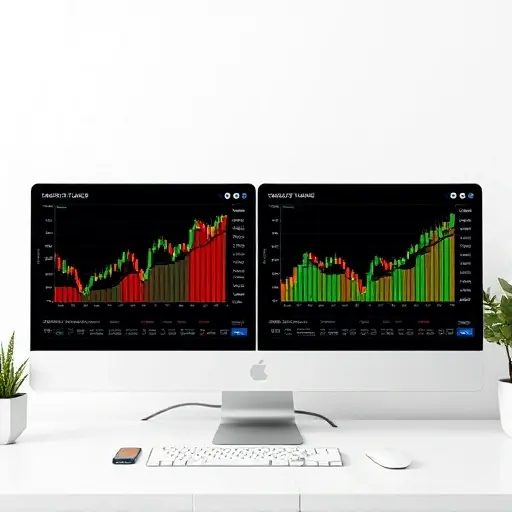 Professional trader monitoring multiple screens